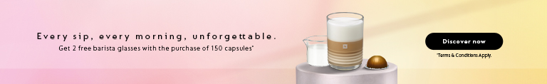 Get 2 free barista glasses with the purchase of 150 capsules